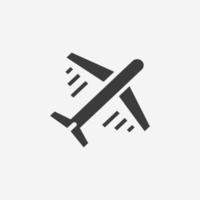 aeropuerto, avión, icono de avión vector aislado. viaje, símbolo de signo de viaje