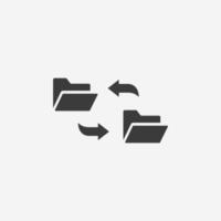 Synchronize folder icon vector isolated. document, synchronization symbol sign