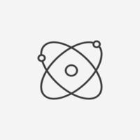 Atom icon vector isolated. molecular chemistry icon. particle symbol element