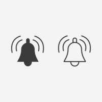 Bell vector icon set collection. alarm, jingle, alert, notification, message symbol sign