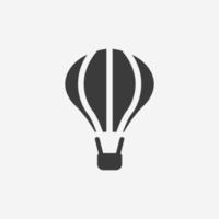 hot air balloon icon vector isolated. travel, fly, sky, adventure, transportation sign symbol