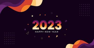 Happy New Year 2023 colorful Background Template. 2023 text background vector