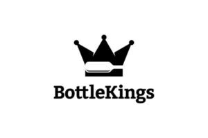 concepto de logotipo de reyes de botella negra vector