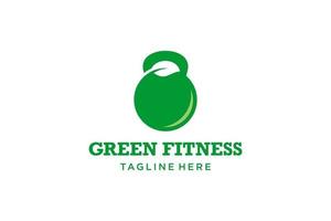 concepto de logotipo simple de fitness verde vector