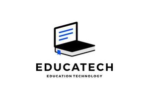 Black Blue Education Book Logo vector