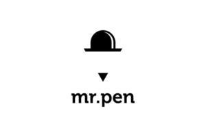 logotipo simple de mr pen negro vector