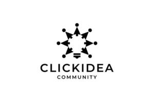 Black Click Idea Community Logo Concept vector