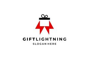 Black Red Gift Light Logo Concept vector