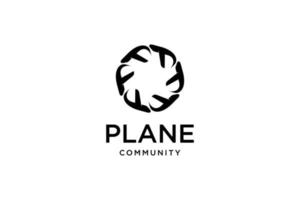 Black Plane Community Simple Logo vector