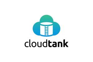 Blue Cloud Tank Logo Concept vector