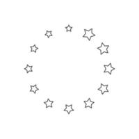 simple circular star icon on white background vector