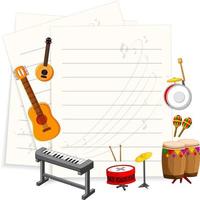 musical instrument with an empty template vector