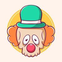 Hand drawn Skull clown cartoon illustration vector