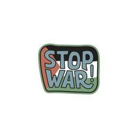 STOP WAR text with Palestine Flag sticker design vector