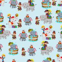 Seamless pattern with elephant while playing circus vector