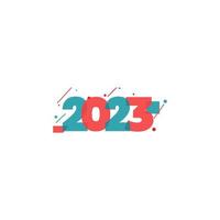 Happy New Year 2023 Text Design  number logo for brochure design template  card  banner Isolated on white background  Vector illustration