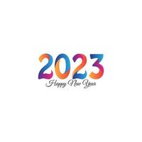 feliz año nuevo 2023 colorido número logo folleto diseño plantilla tarjeta banner aislado sobre fondo blanco ilustración vectorial vector