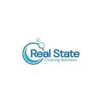 logotipo de empresa de limpieza inmobiliaria vector