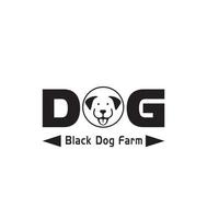 Modern Black Dog logo template vector