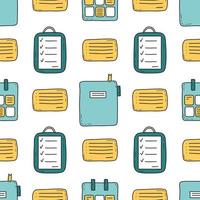 Doodle business and management vector seamless pattern