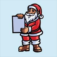 santa claus sosteniendo papel vector