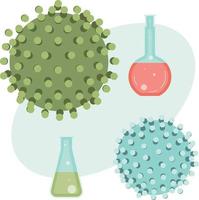 Molecule vaccine analysis. Vector illustration