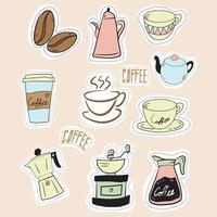 The coffee bundle for hot drink of food concept vector