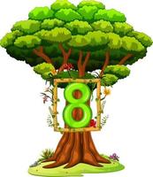 a tree with a number eight figure on a white background vector