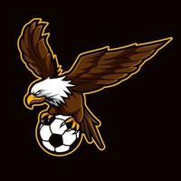 eagle fly football mascot logo vector illustration