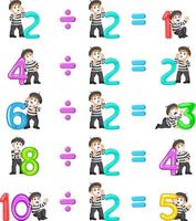 the number distribution from 1 until 5 with the good pantomime vector