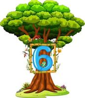 a tree with a number six figure on a white background vector