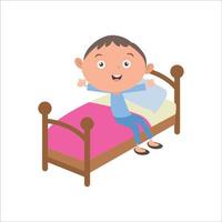 illustration vector graphic boy activity wake up in the morning. isolated on white background