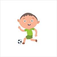 ilustración vectorial gráfico actividad de niño jugando al fútbol. aislado sobre fondo blanco vector