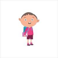 illustration vector graphic boy activity, going to school. isolated on white backgrouund