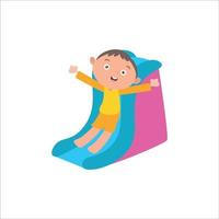 illustration vector graphic boy activity, playing slide. isolated on white background