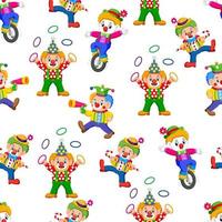 seamless pattern with clown entertaining people vector