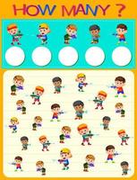 How many worksheet with many kids vector