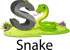 zoo animal alphabet S for Snake with the good animation vector