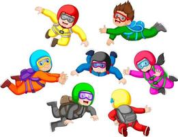 Collection of Skydiving with different position vector