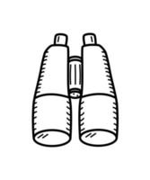 Binoculars icon vector doodle. Optical magnification device, tourist or military binoculars. Isolate on white.
