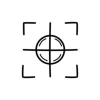 Sniper sight, doodle vector target icon, isolate on white.