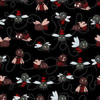 Seamless pattern with mosquito cartoon vector