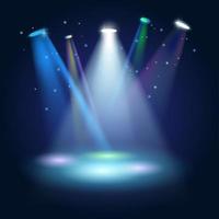 Stage Podium Scene with for Award Ceremony on blue Background vector