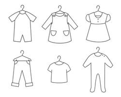 Children's clothing. Outline image vector