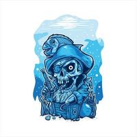 vector illustration of skull pirate