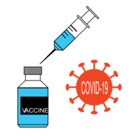 vaccino coronavirus, covid-19 medicina bottiglia e ipodermico siringa iniezione attrezzo trattamento sfondo, simbolo, grafico testo png