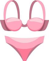 traje de baño bikini rosa en estilo de dibujos animados aislado sobre fondo blanco vector