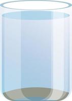 Acuario con forma de cilindro de vidrio con agua y arena, aislado sobre fondo blanco. vector