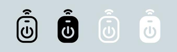 Remote icon set in black and white. Wireless control signs vector illustration