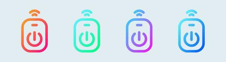 Remote line icon in gradient colors. Wireless control signs vector illustration